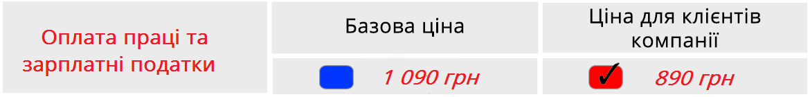 Описание цен на вебинар