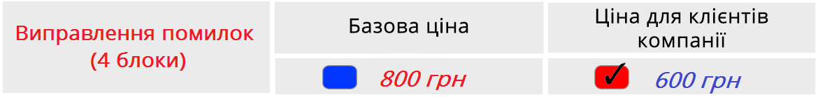 Описание цен на вебинар